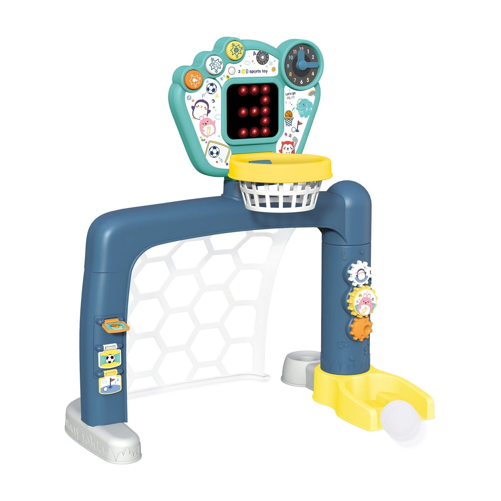 Sports World 3-in-1 Adjustable Indoor basketball, Soccer Goal, and Golf Set