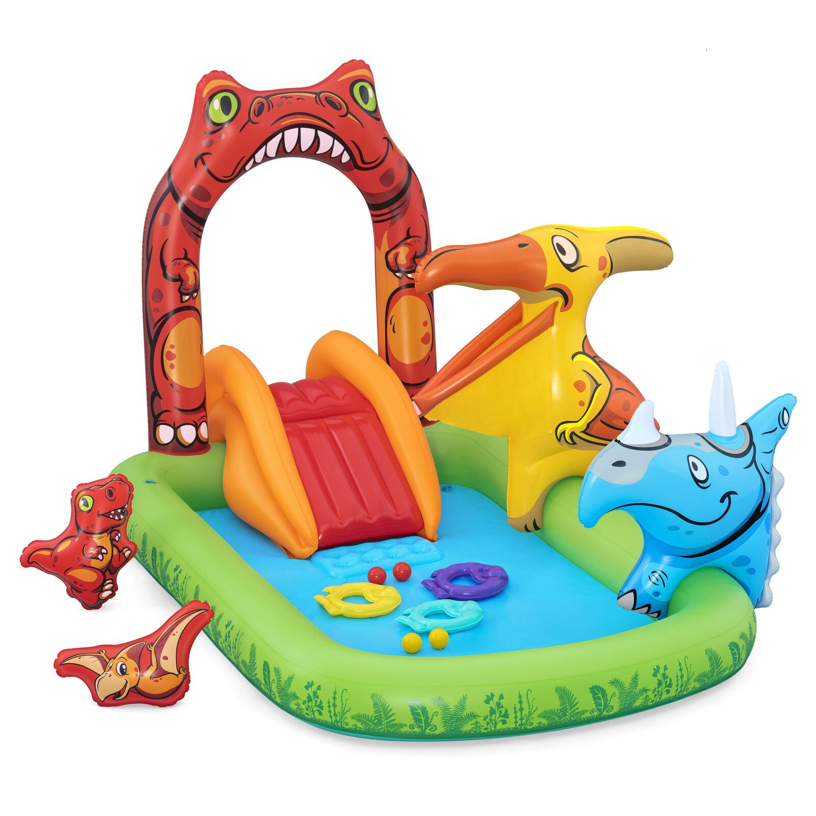190L Jurassic Splash Water Play Centre, Bright Dinosaur Theme with Slide