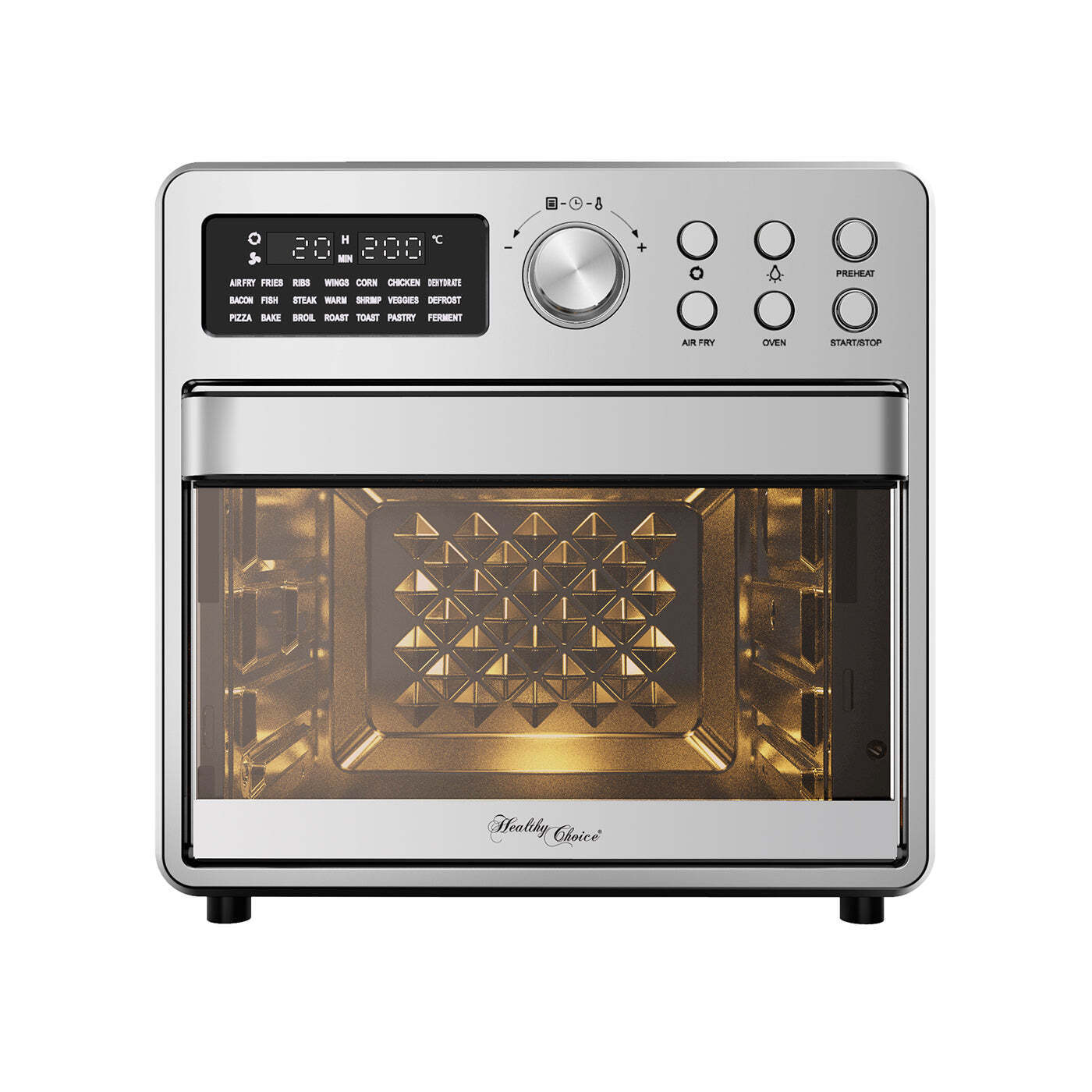 16L Stainless Steel Air Fryer Convection Oven with Dual-Heating