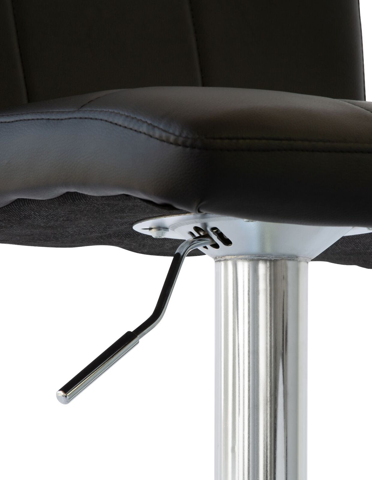 2 Comfortable Bar Stools (Black) w/ Adjustable Height, 90-112cm