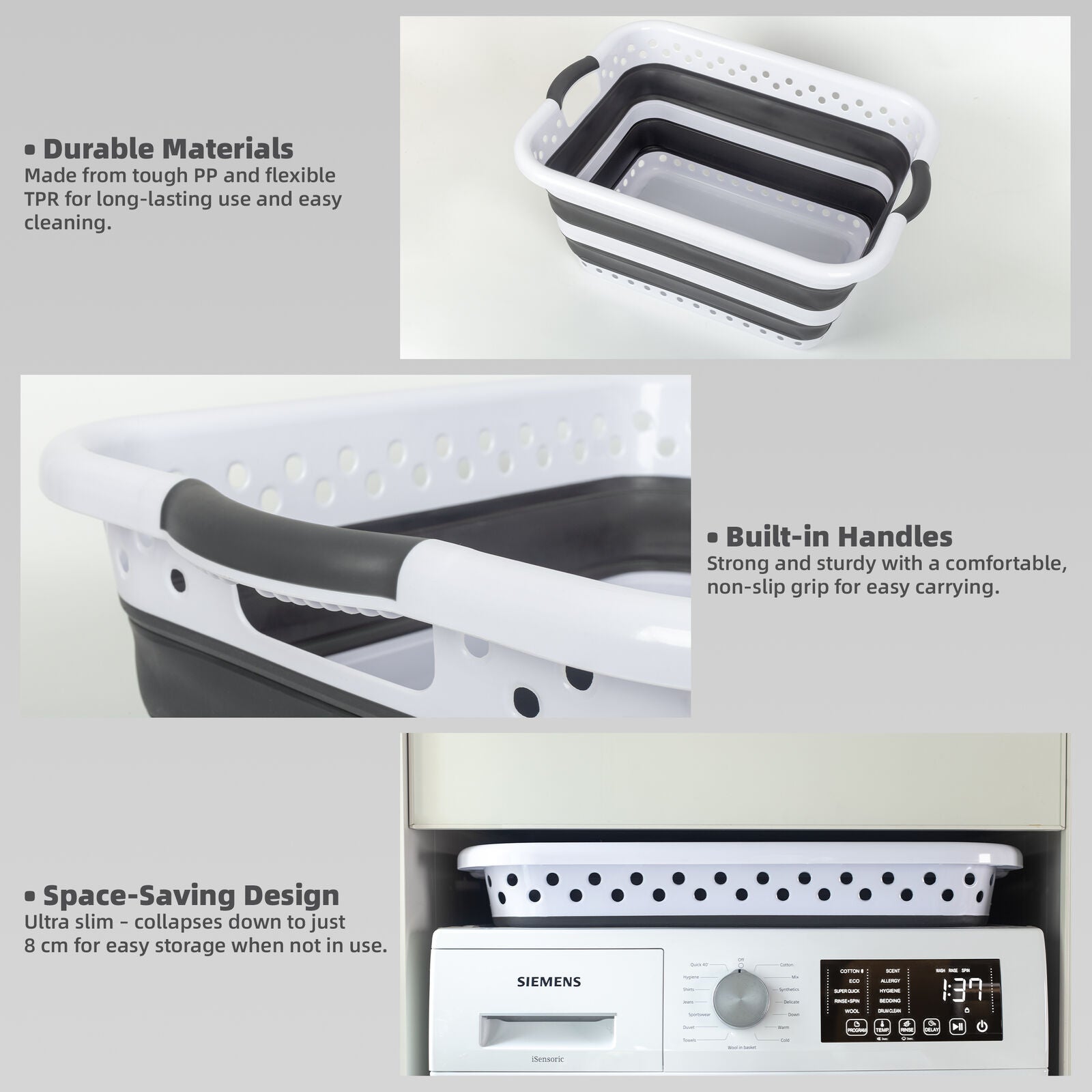 45L Space-Saving Laundry Basket – Collapsible Hamper for Dorms, RVs, Homes & Garages