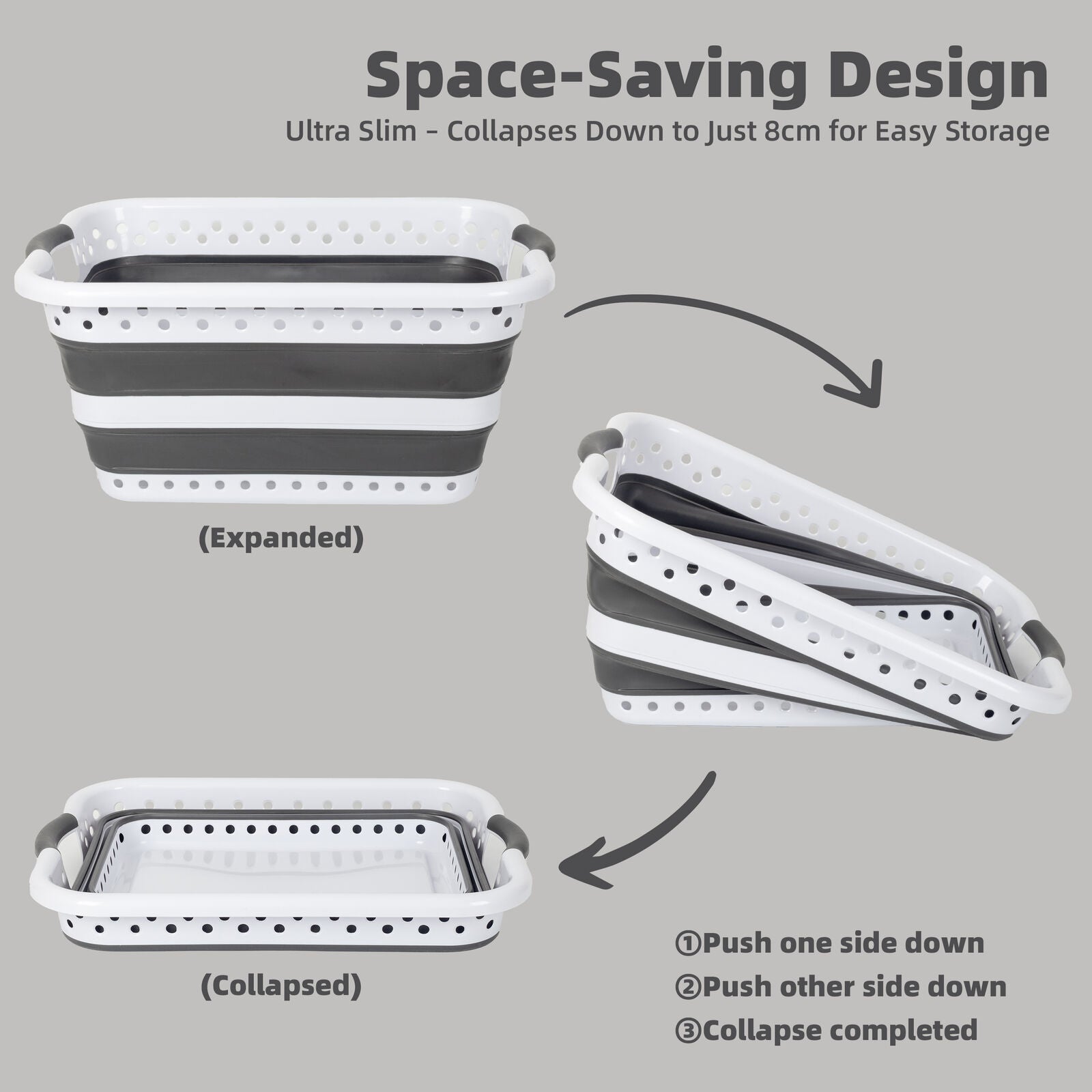 45L Space-Saving Laundry Basket – Collapsible Hamper for Dorms, RVs, Homes & Garages