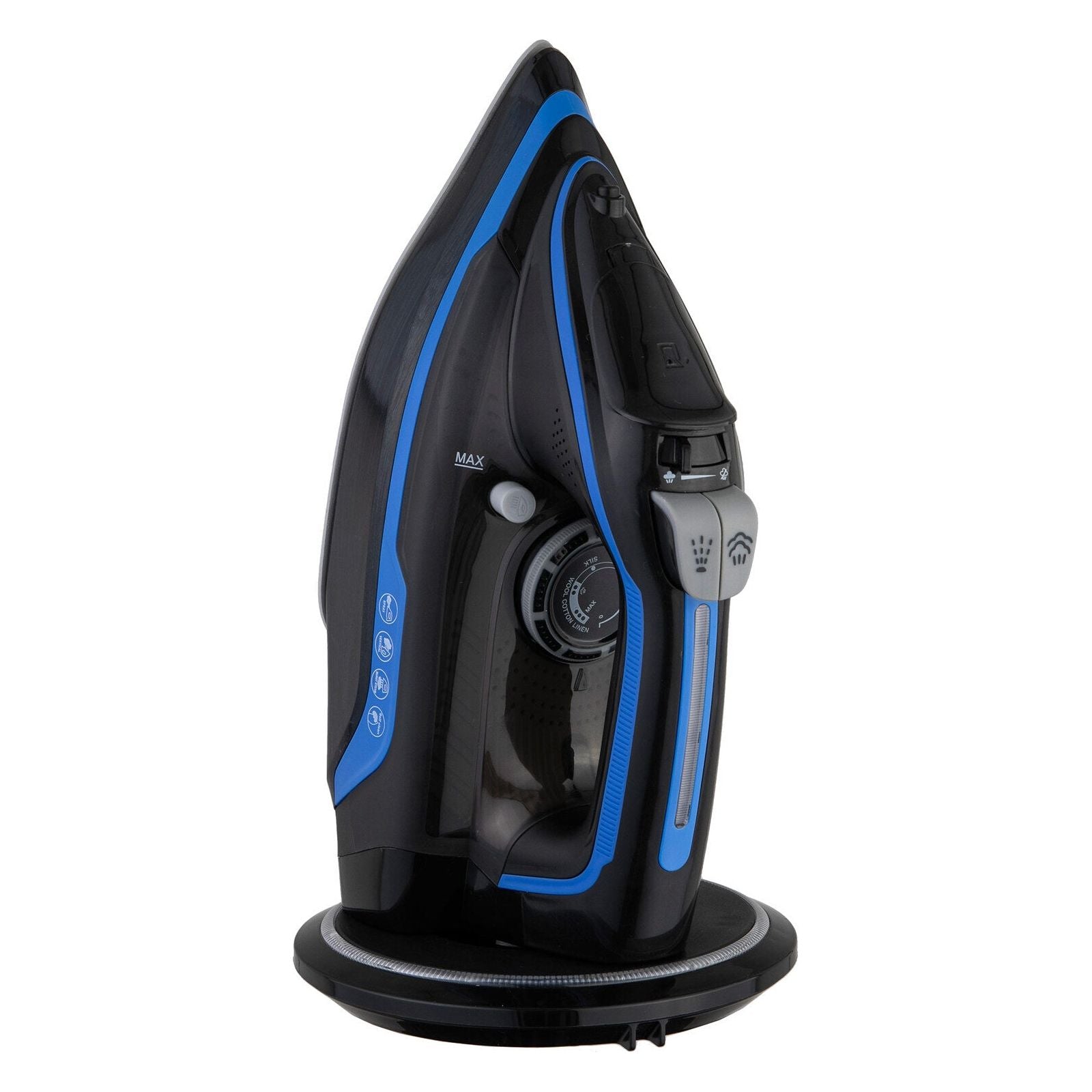 Cordless Steam Iron w/ Ceramic Soleplate, 360 degree Charging Base, Self-Cleaning