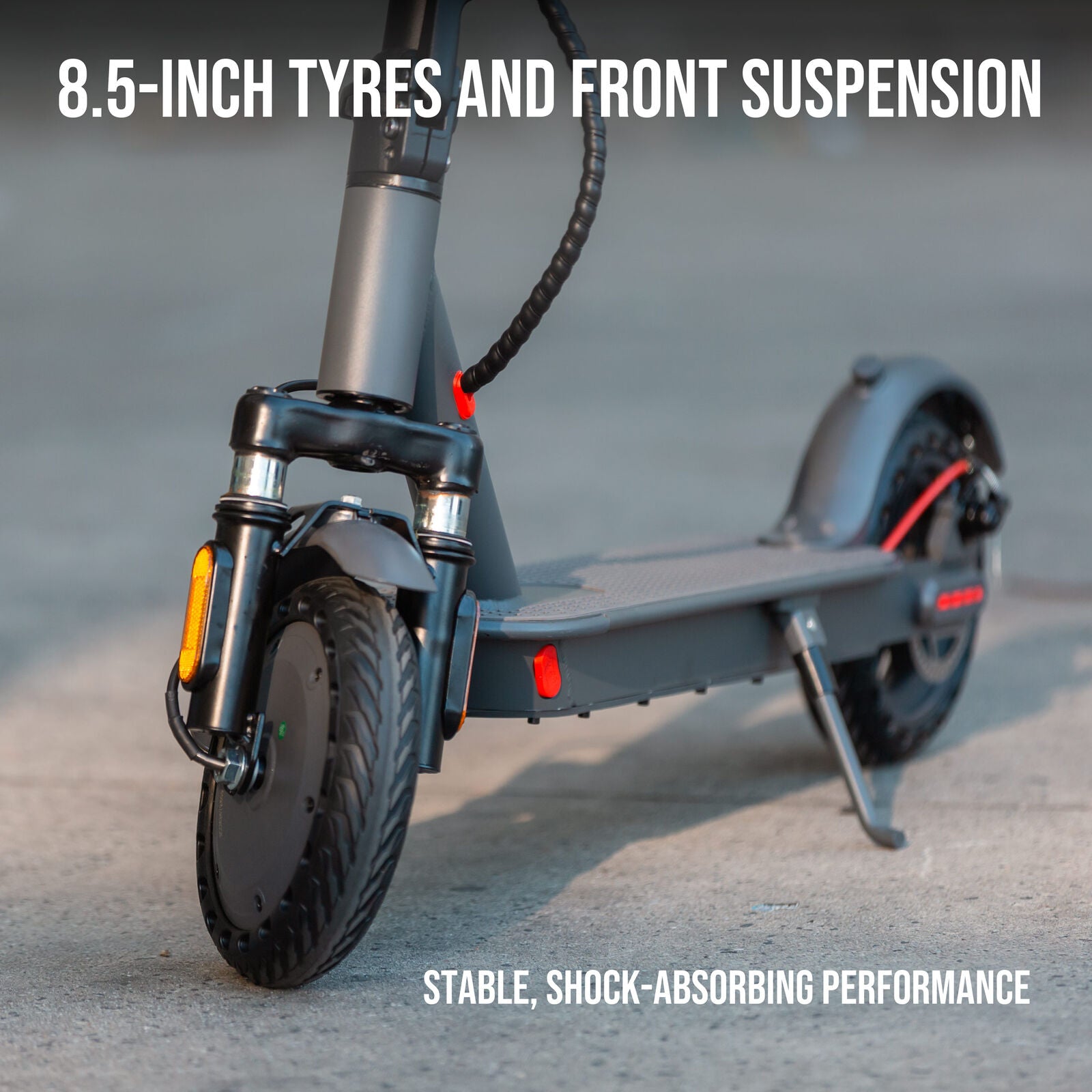 Electric Scooter, 350W Motor, 8.5 inch Tyres, Front Suspension, Smart App, Foldable, 25kph