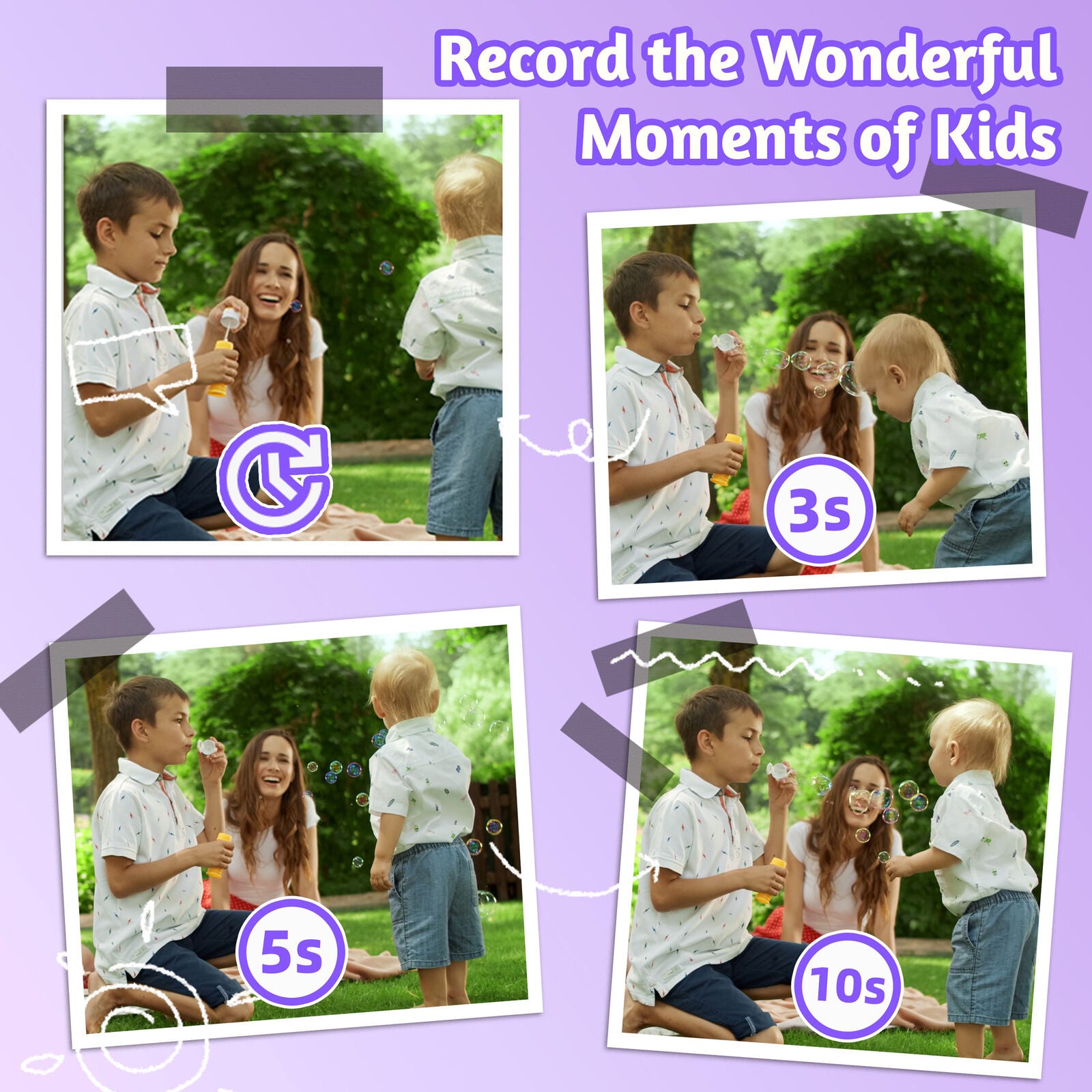 Kids 48MP Instant Print Camera with Dual Lens and 1080P HD Video