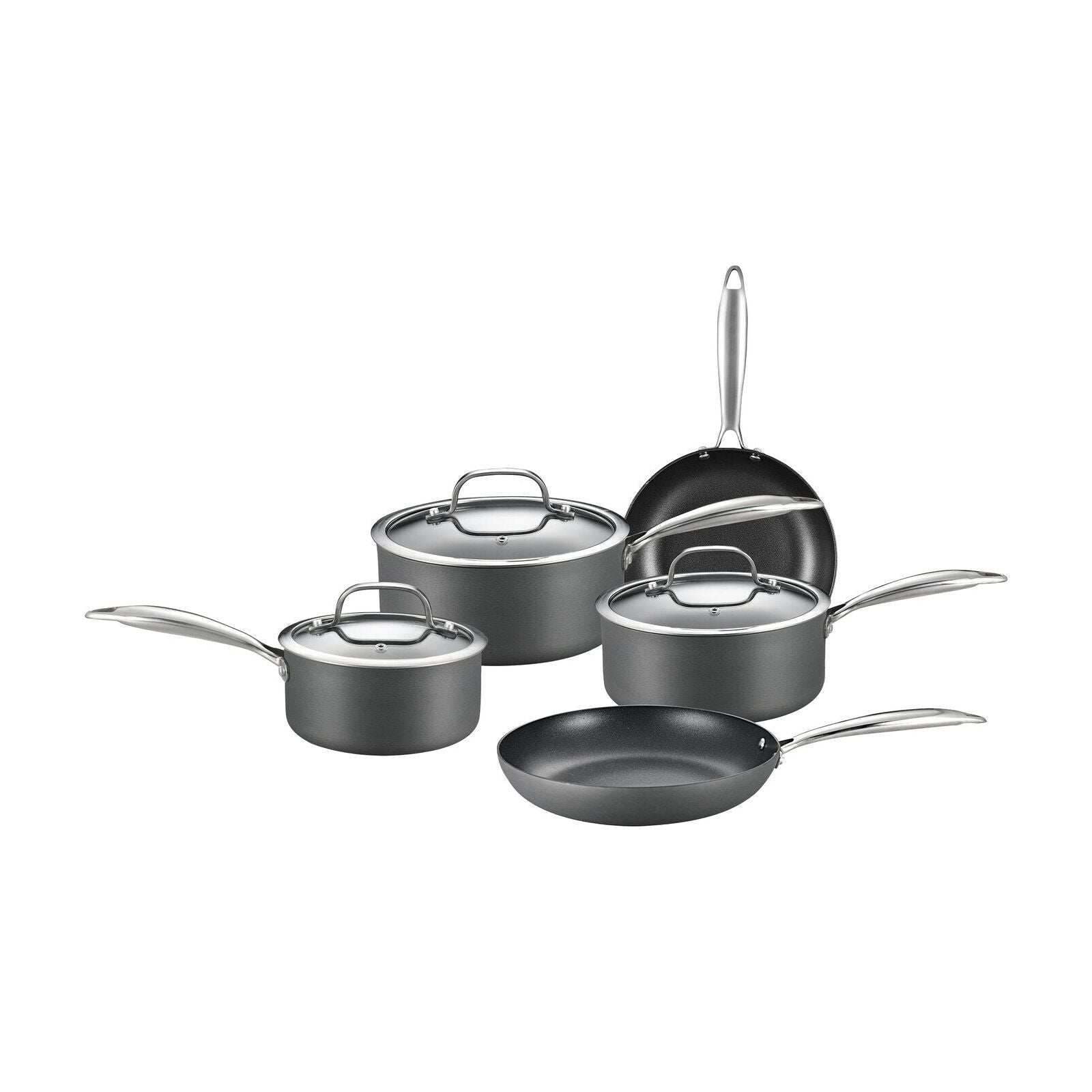 8-Piece Cookware Set with Non-stick Coating and Glass Lids