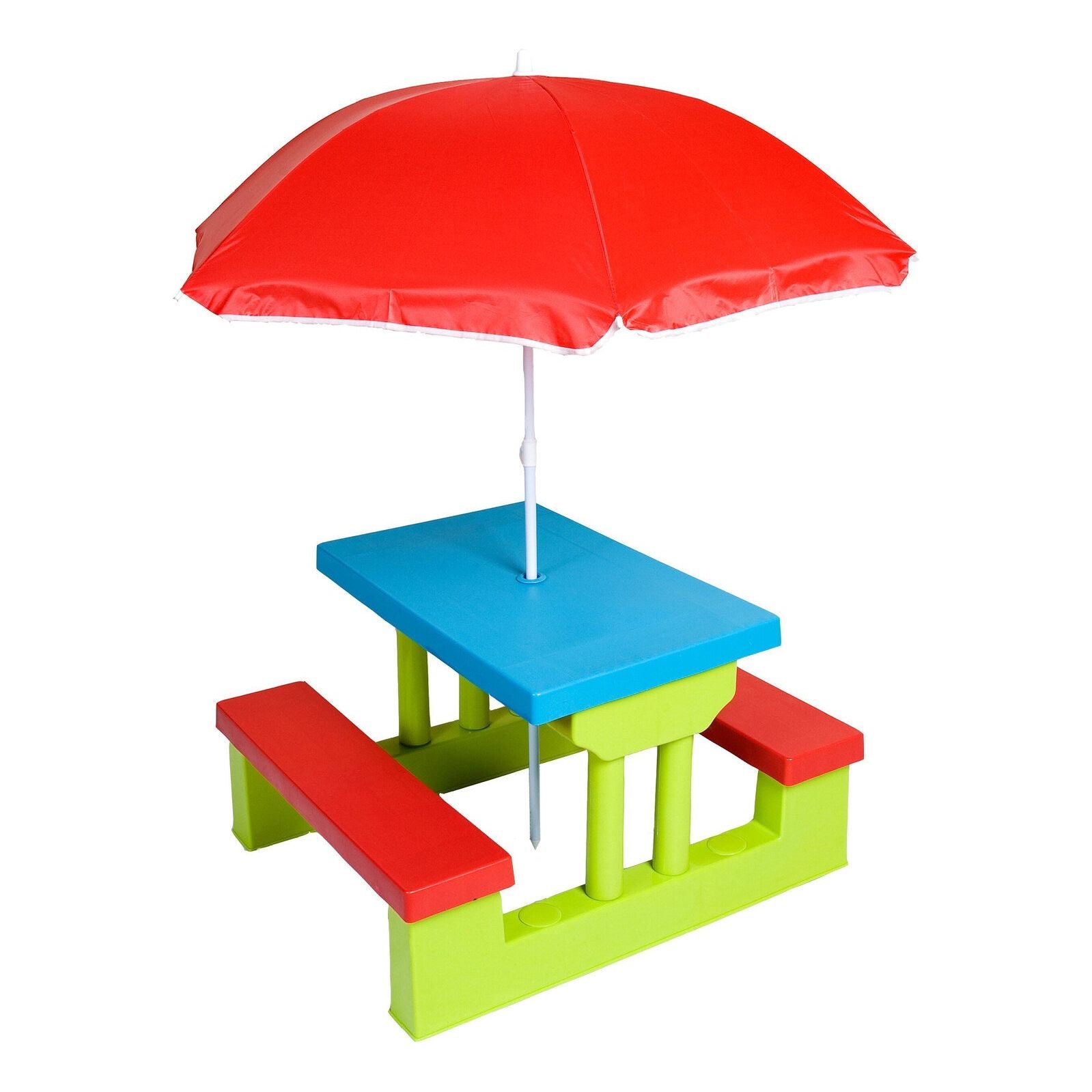 Durable Kids Picnic Table Set with Umbrella
