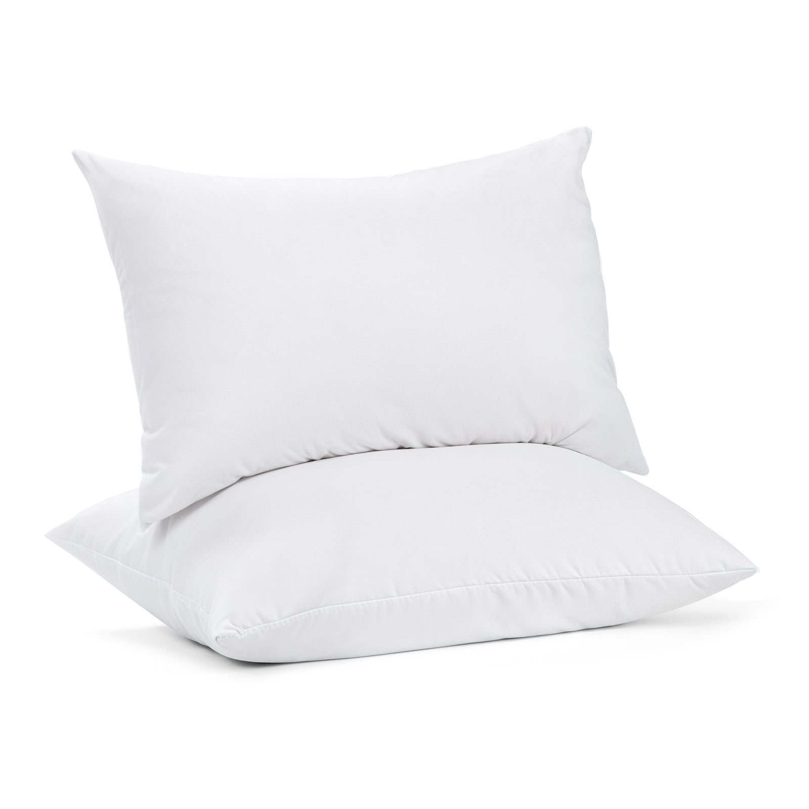 100 Percent Cotton Pillow Cover with 800g Poly Fill, Hypoallergenic, Antibacterial, and Cooling Technology 2 PK