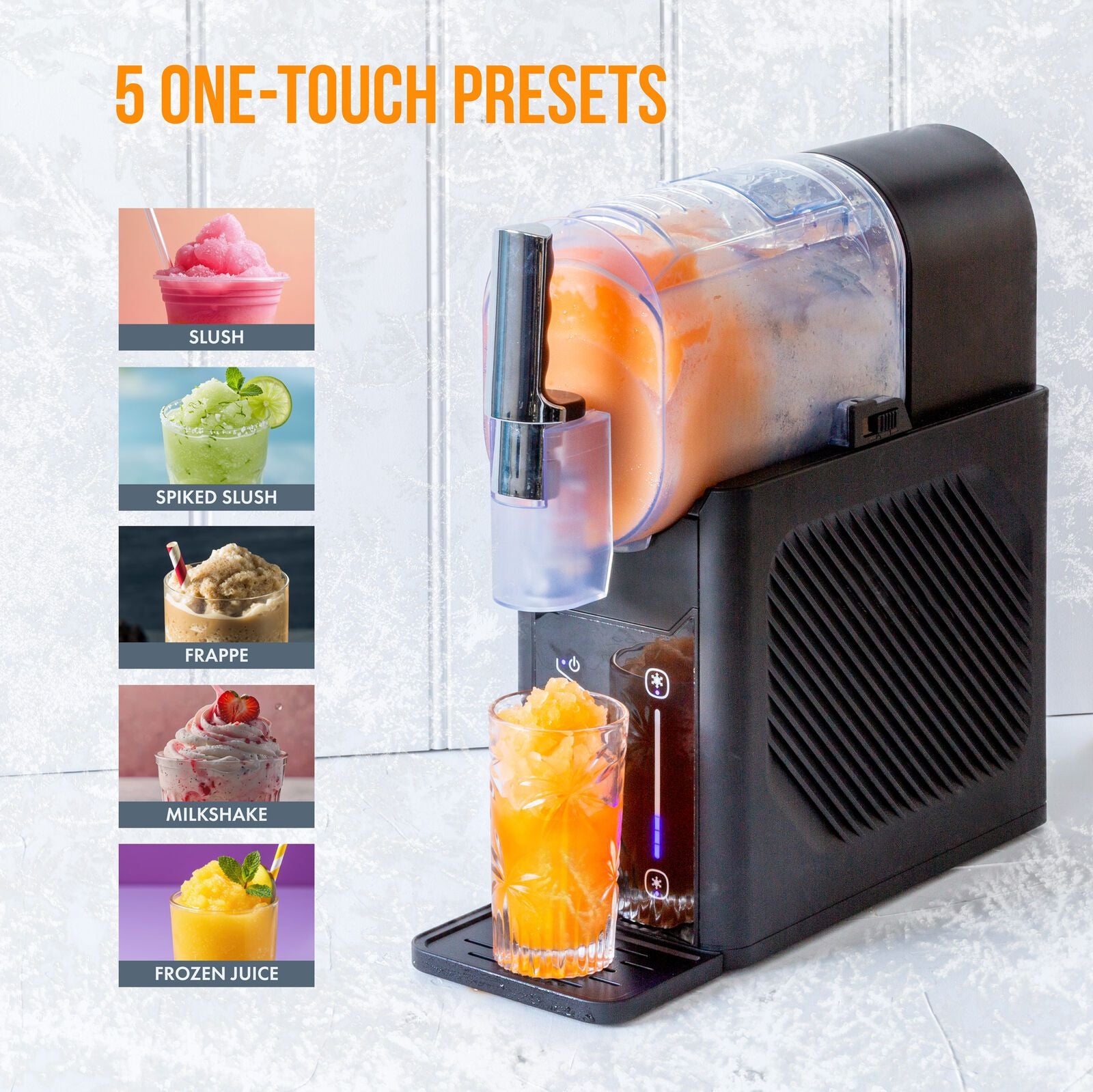 200W Slushie Maker, 2L Capacity, One Touch Control with 5 Preset Programs