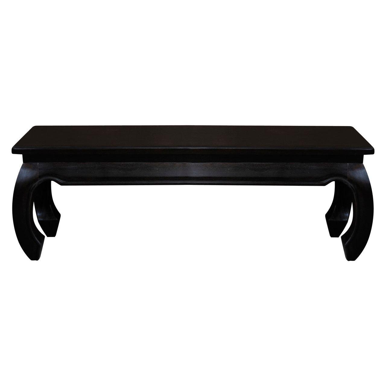 Dynasty Solid Mahogany Timber Opium Leg Bench 128 x 35 (Chocolate)