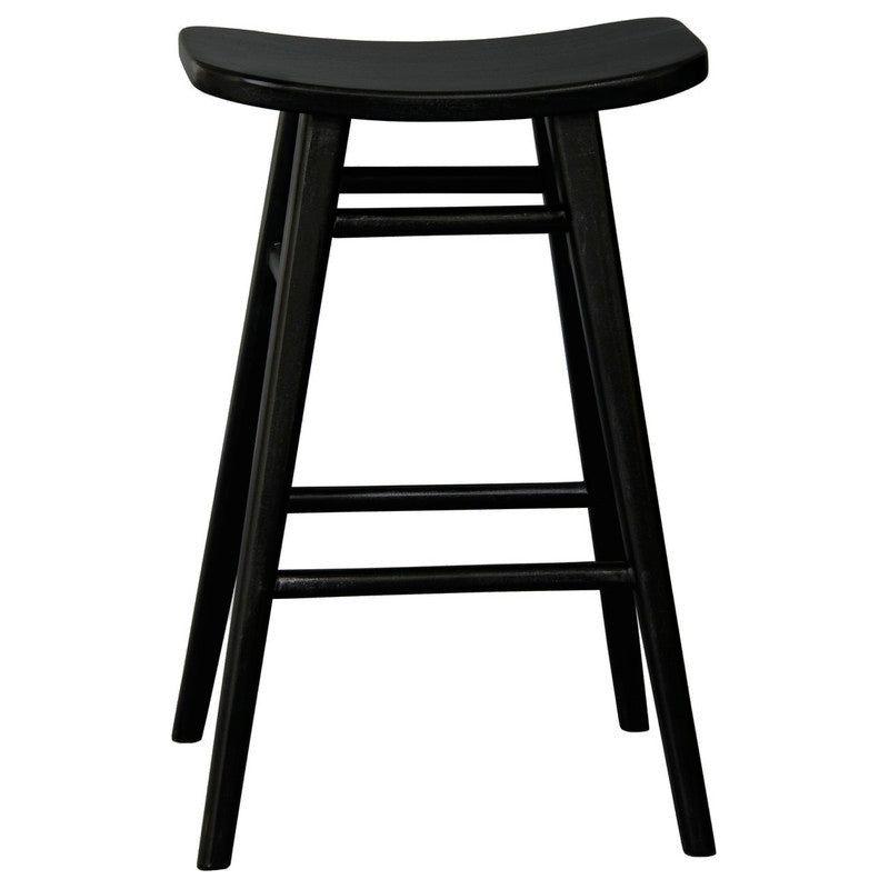 Aria Oval Solid Timber Counter Stool (Black)