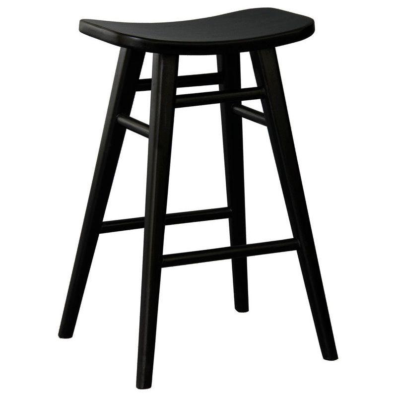 Aria Oval Solid Timber Counter Stool (Black)