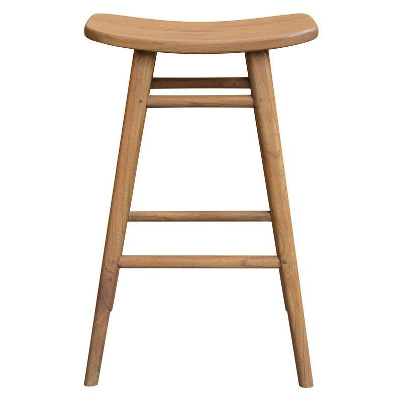 Aria Oval Solid Mindi Kitchen Counter Stool (Natural)
