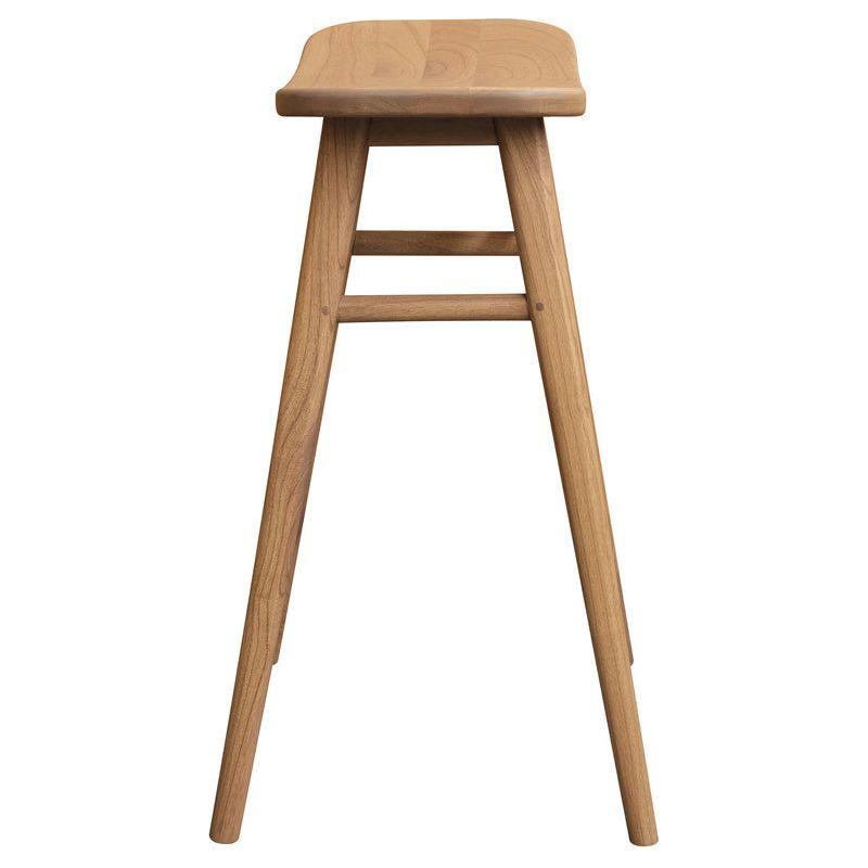 Aria Oval Solid Mindi Kitchen Counter Stool (Natural)
