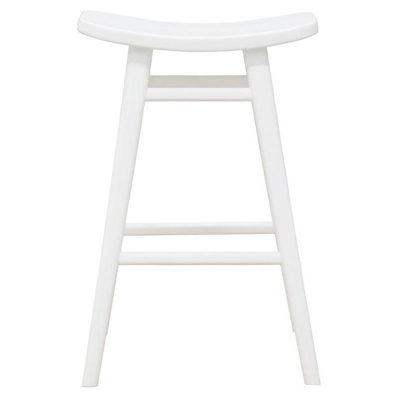 Aria Oval Solid Timber Counter Stool (White)
