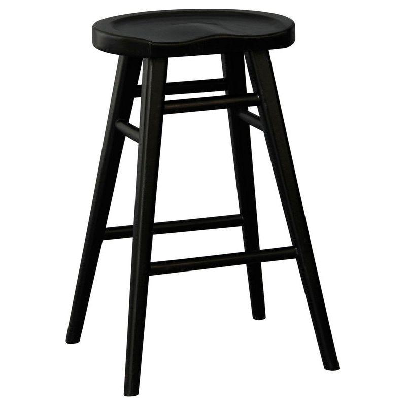 Scandinavian Timber Kitchen Counter Stool (Black)