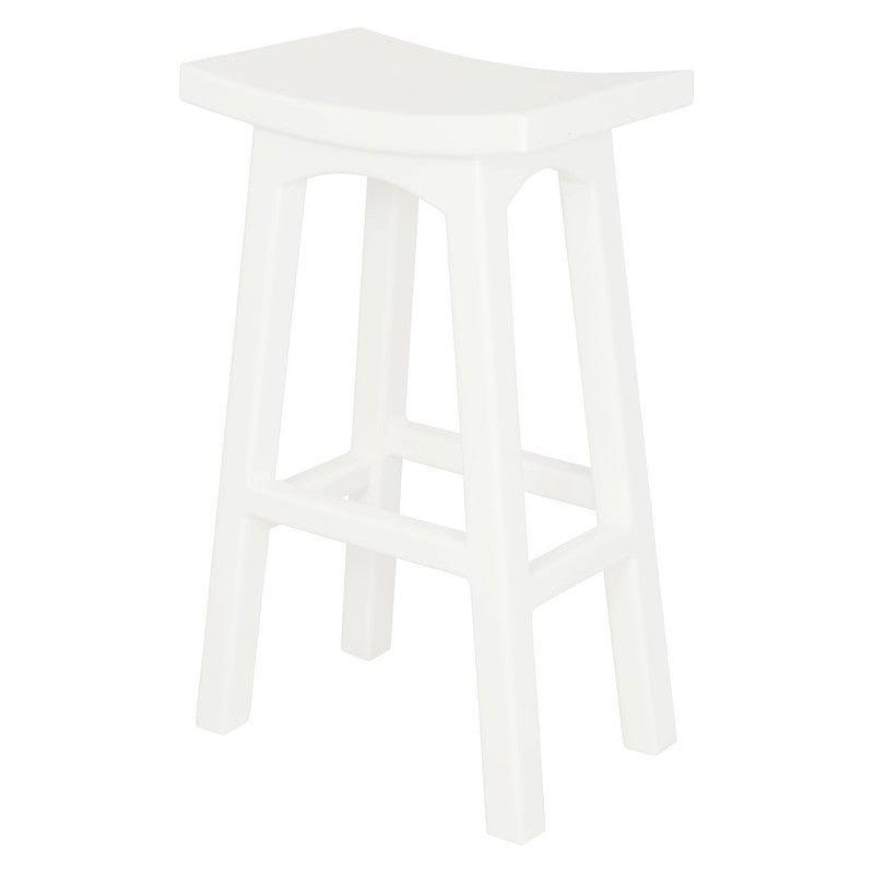 Tokyo Solid Mahogany Timber Barstool (White)