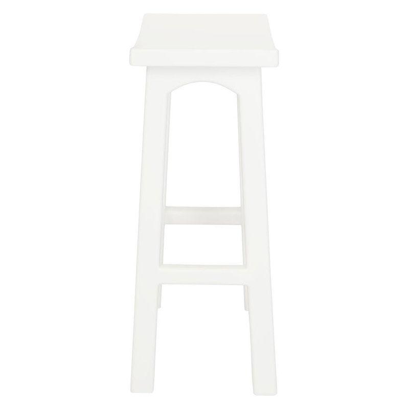 Tokyo Solid Mahogany Timber Barstool (White)