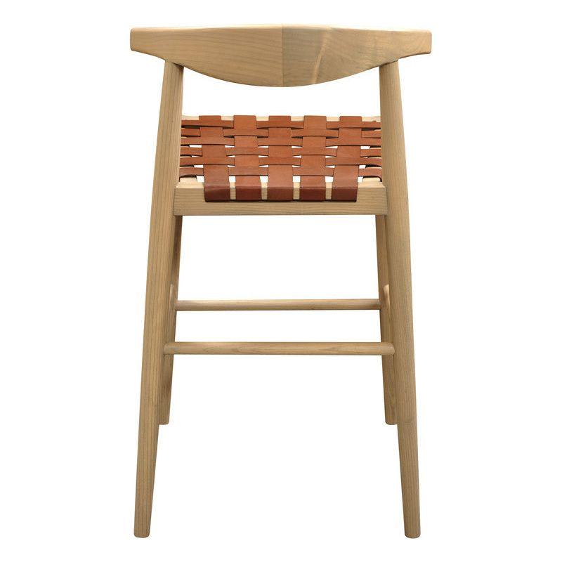 Elliot Genuine Leather Barstool - Set of 2 (Natural)