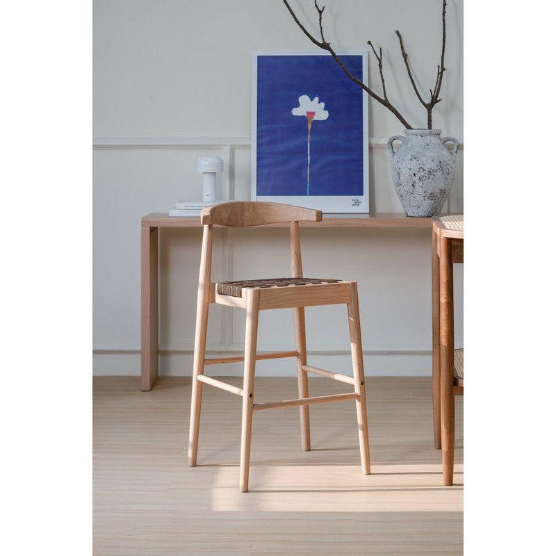 Elliot Leather Kitchen Counter Stool (Natural)