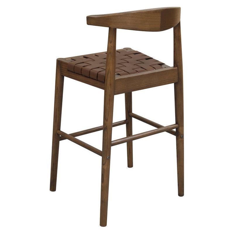 Elliot Leather Kitchen Counter Stool (Walnut)