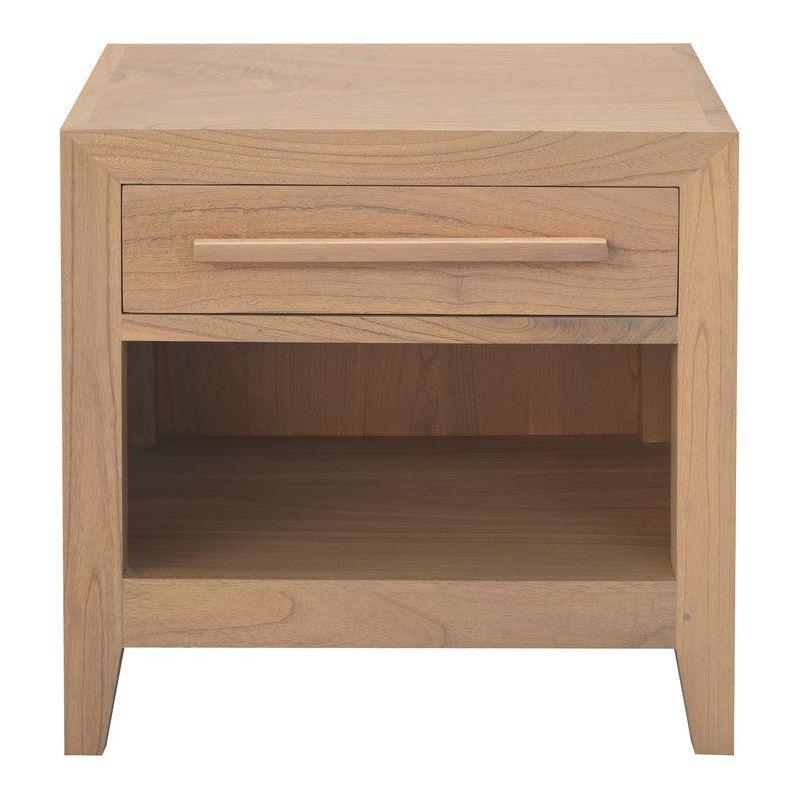 Dion 1-Drawer Solid Mindi Bedside Table (Natural)