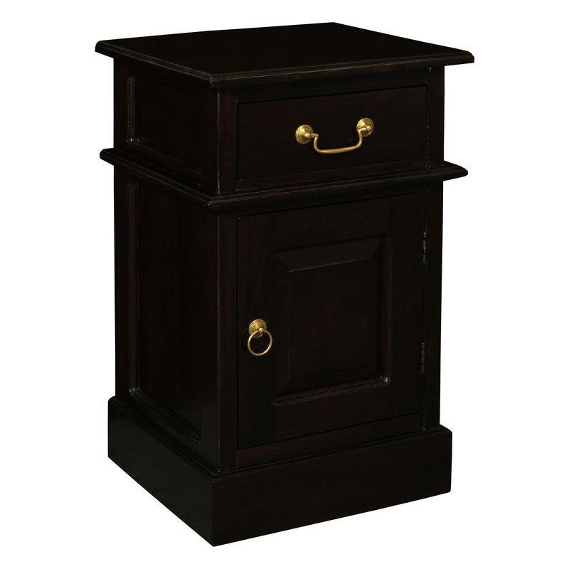 Tasmania 1 Solid Door 1 Drawer Bedside (Chocolate)