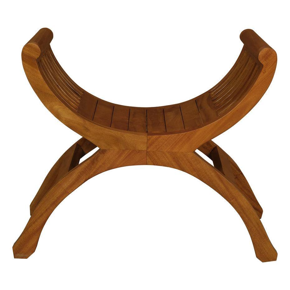 Maeve Solid Mahogany Single Seater Stool (Light Pecan)