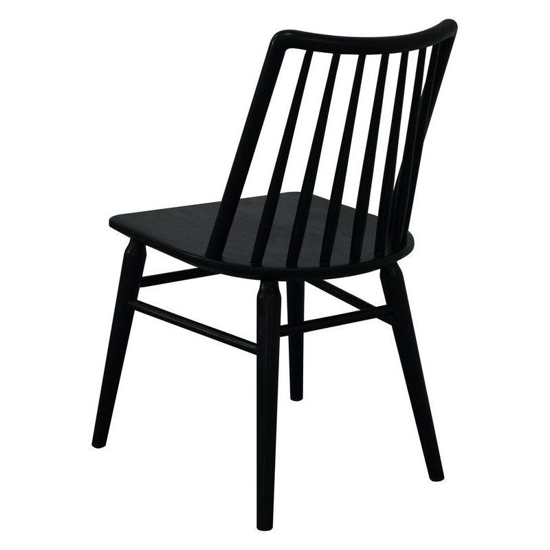 Riviera Solid Oak Dining Chair - Set of 2 (Black)