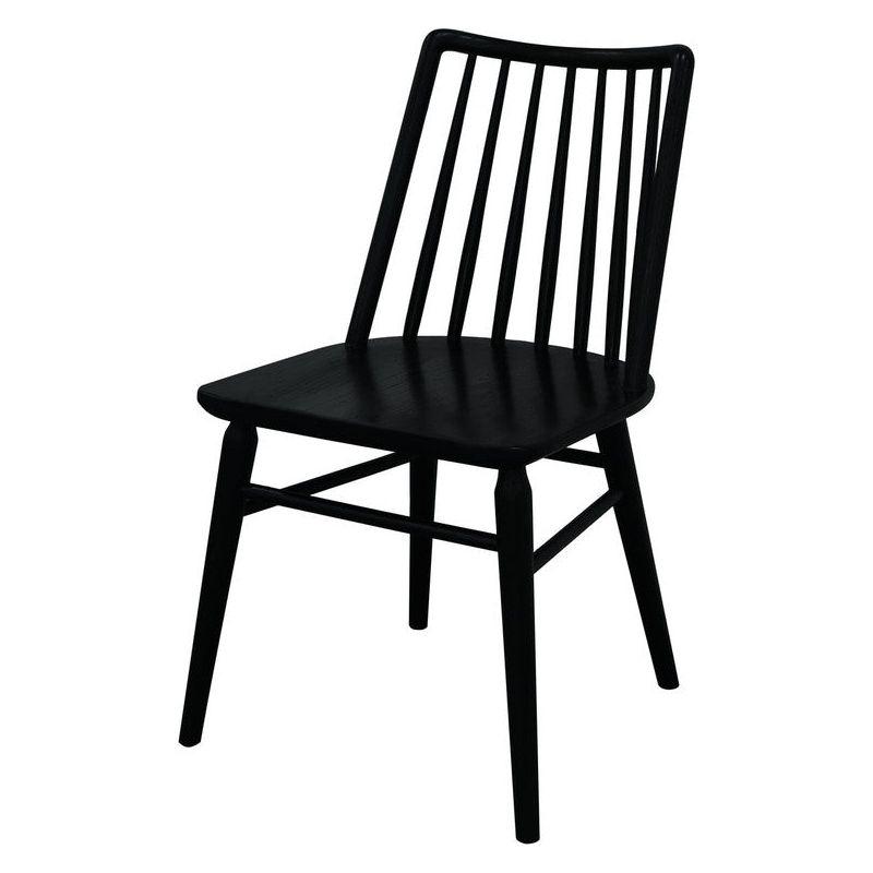 Riviera Solid Oak Dining Chair - Set of 2 (Black)