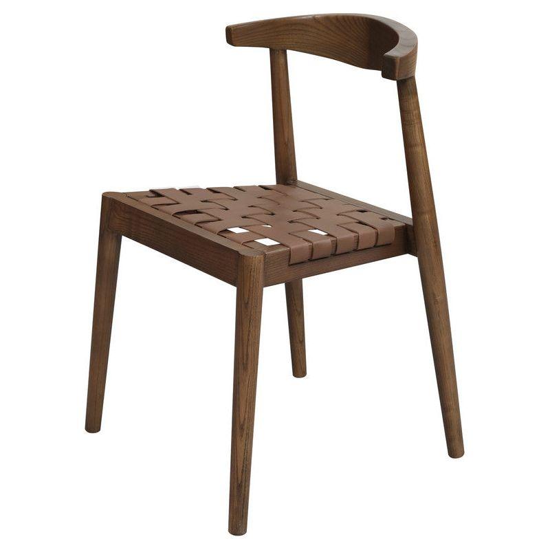 Elliot Leather Dining Chair (Walnut)