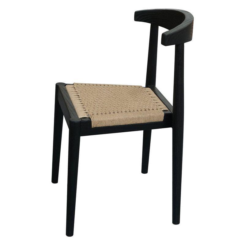 Arden Solid Oak Dining Chair with Loom (Black)