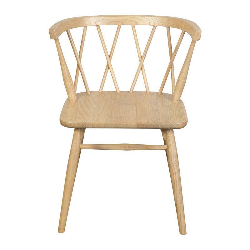 Sierra Cross Back Oak Chair - Set of 2 (Natural)