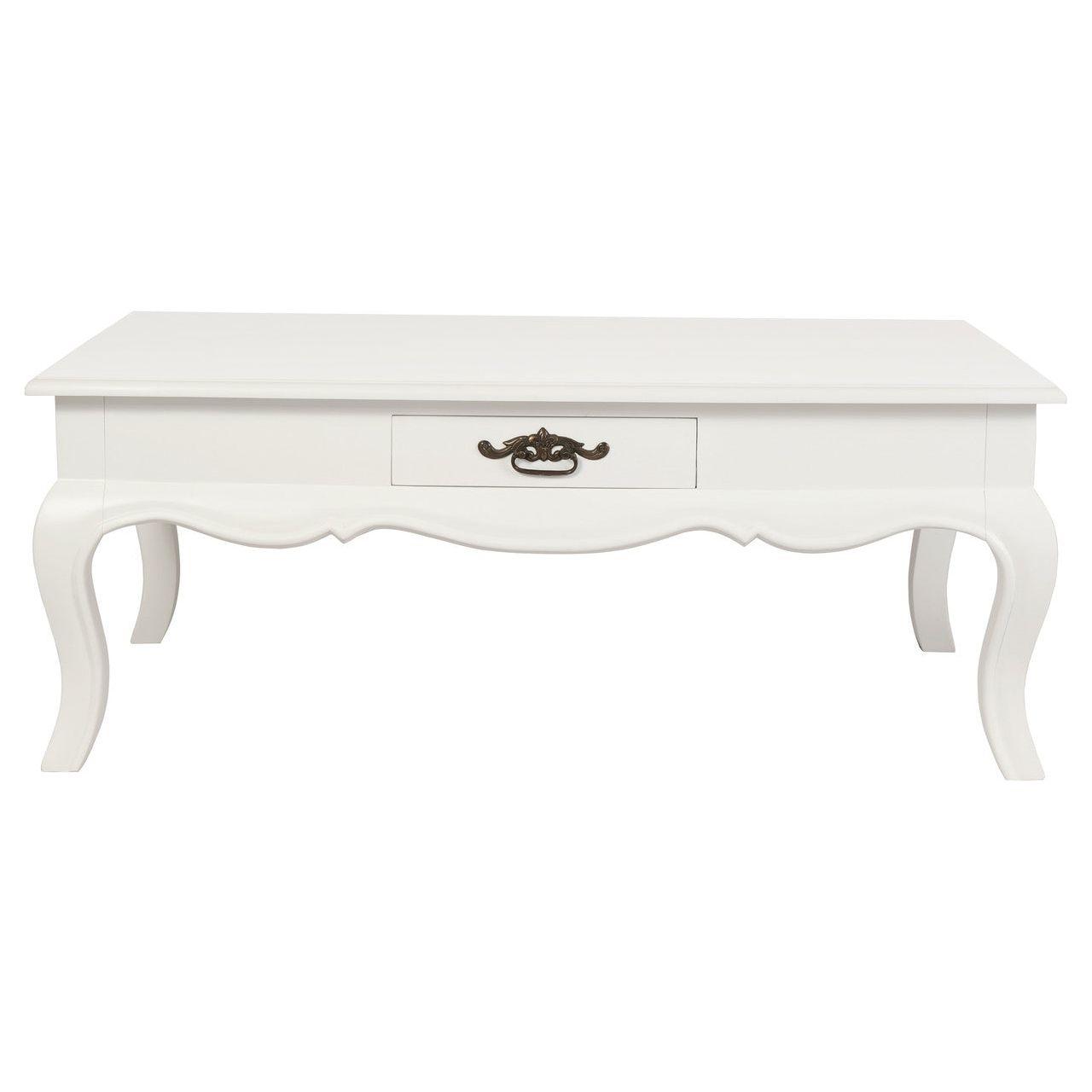 French Provincial 2 Drawer Coffee Table - White