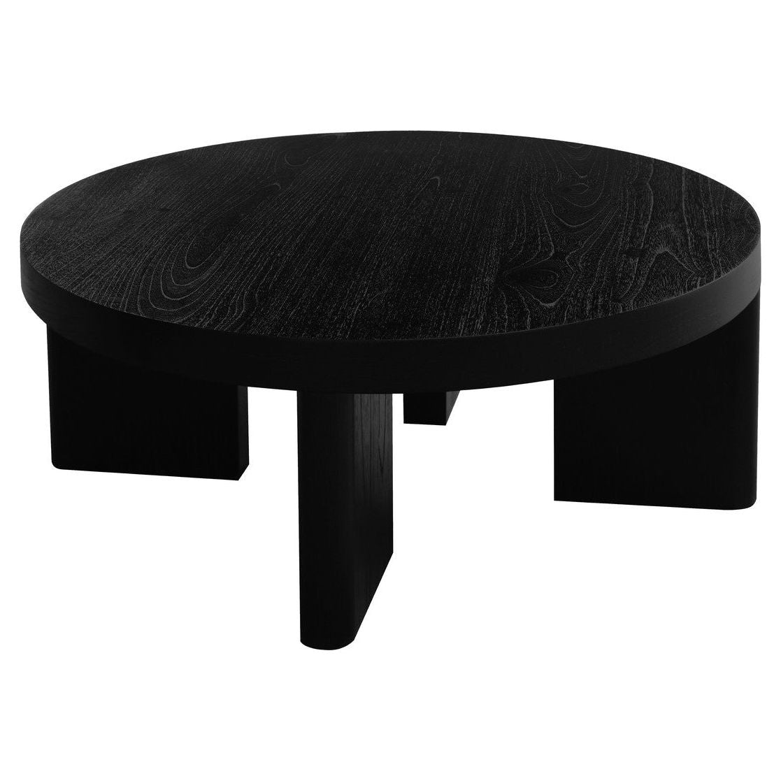 Apollo Round Solid Mindi Timber Coffe Table (Black)