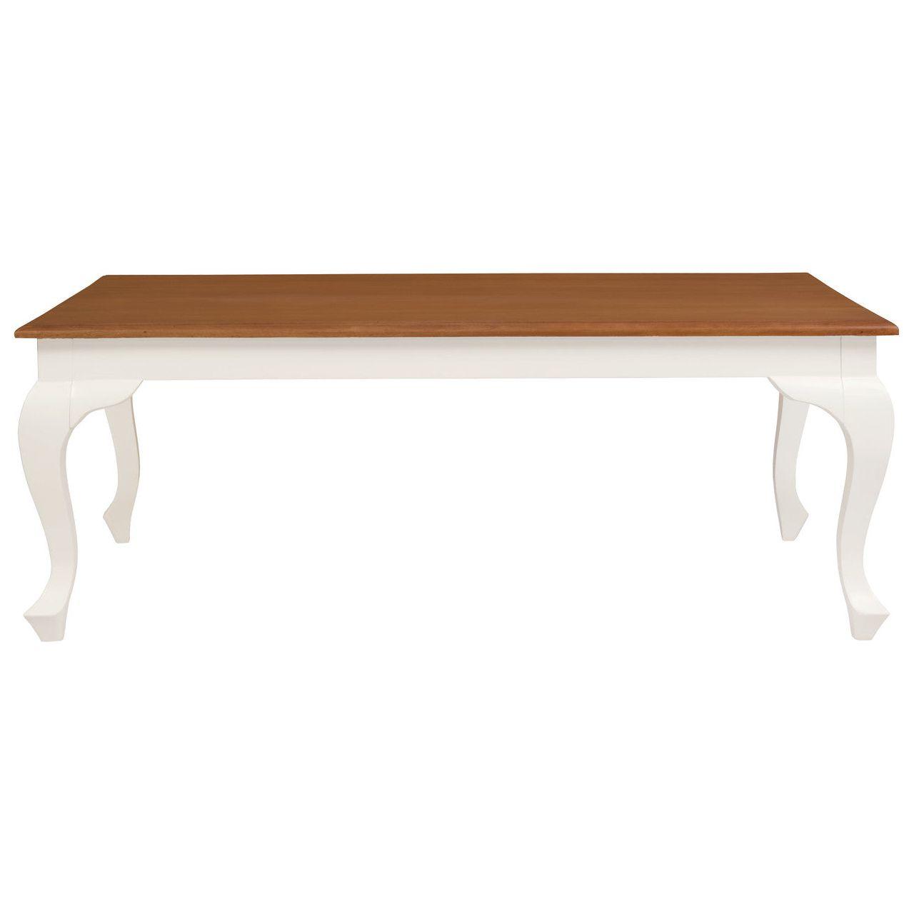 Queen Anne Coffee Table 120 x 70 cm - White Caramel