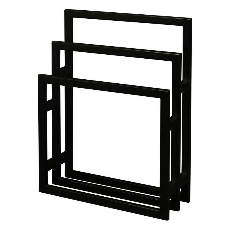 Nobu Solid Mahogany Timber Towel Stand (Black)