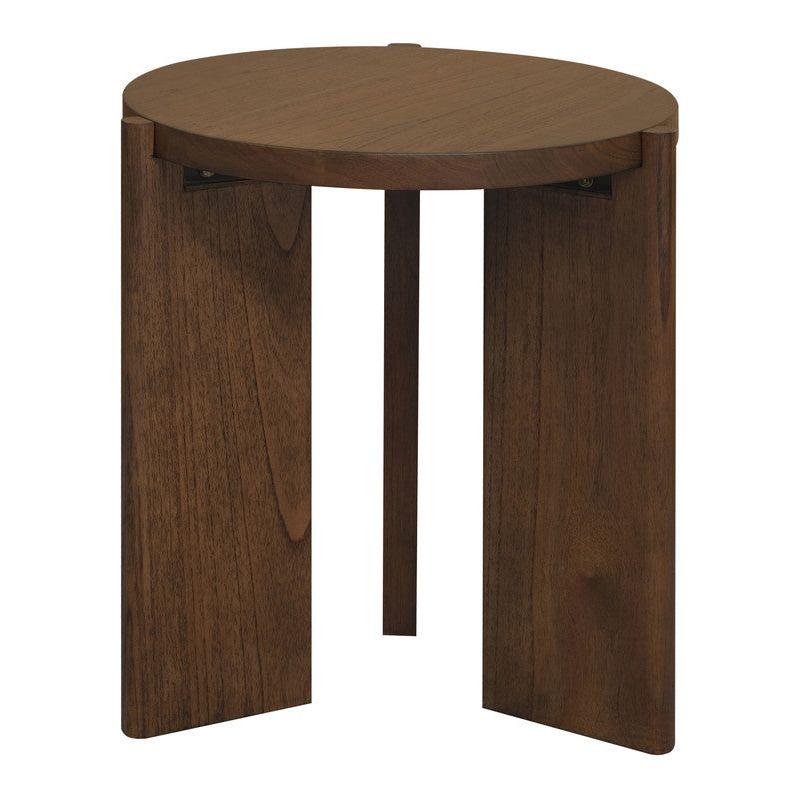 Apollo Round Solid Timber Side Table (Walnut)