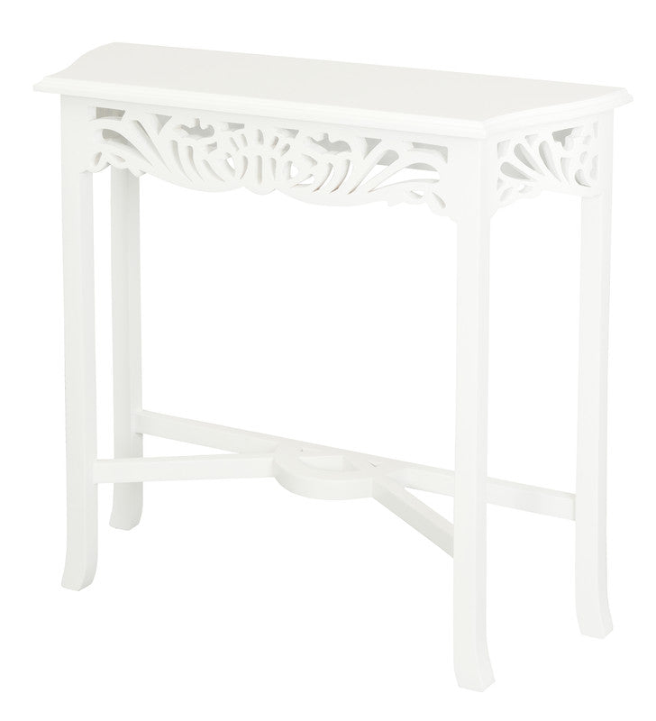 Jepara Carved Sofa Table (White)