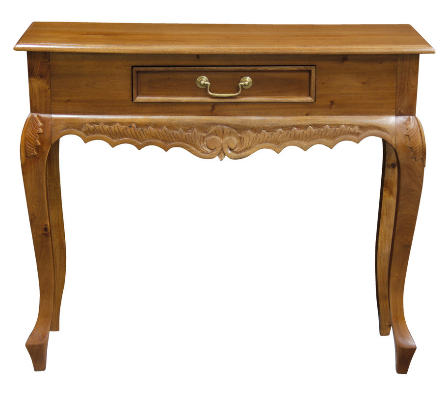 Jepara 1 Drawer Carved Sofa/Hall Table (Light Pecan)