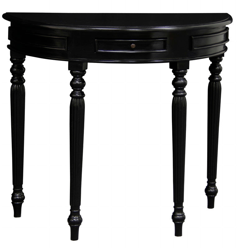 Huntley Turn Leg Half Round Sofa Table (Black)