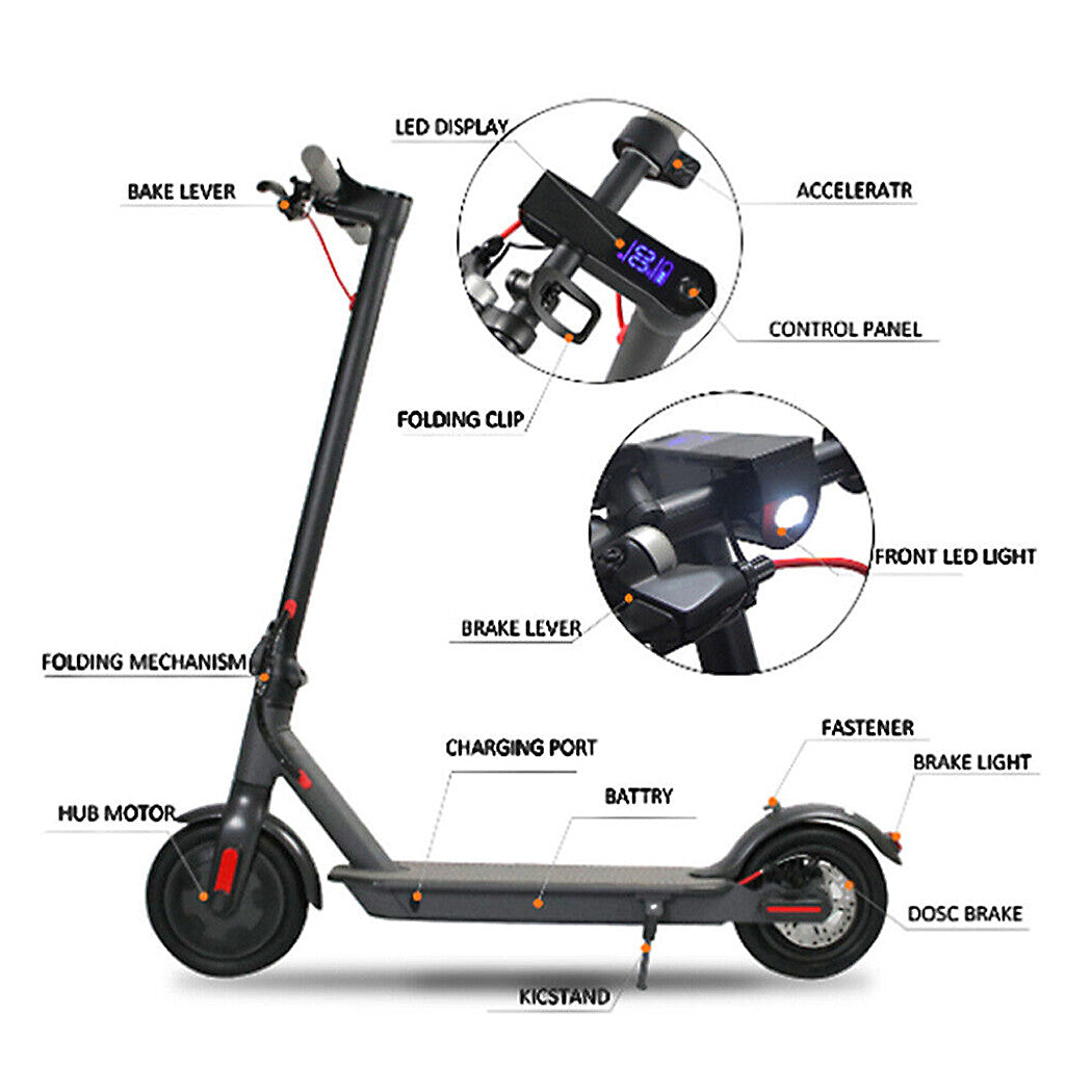 Electric Scooter 350W 10/20/35KM/H Portable Off Road Scooter Foldable Bike