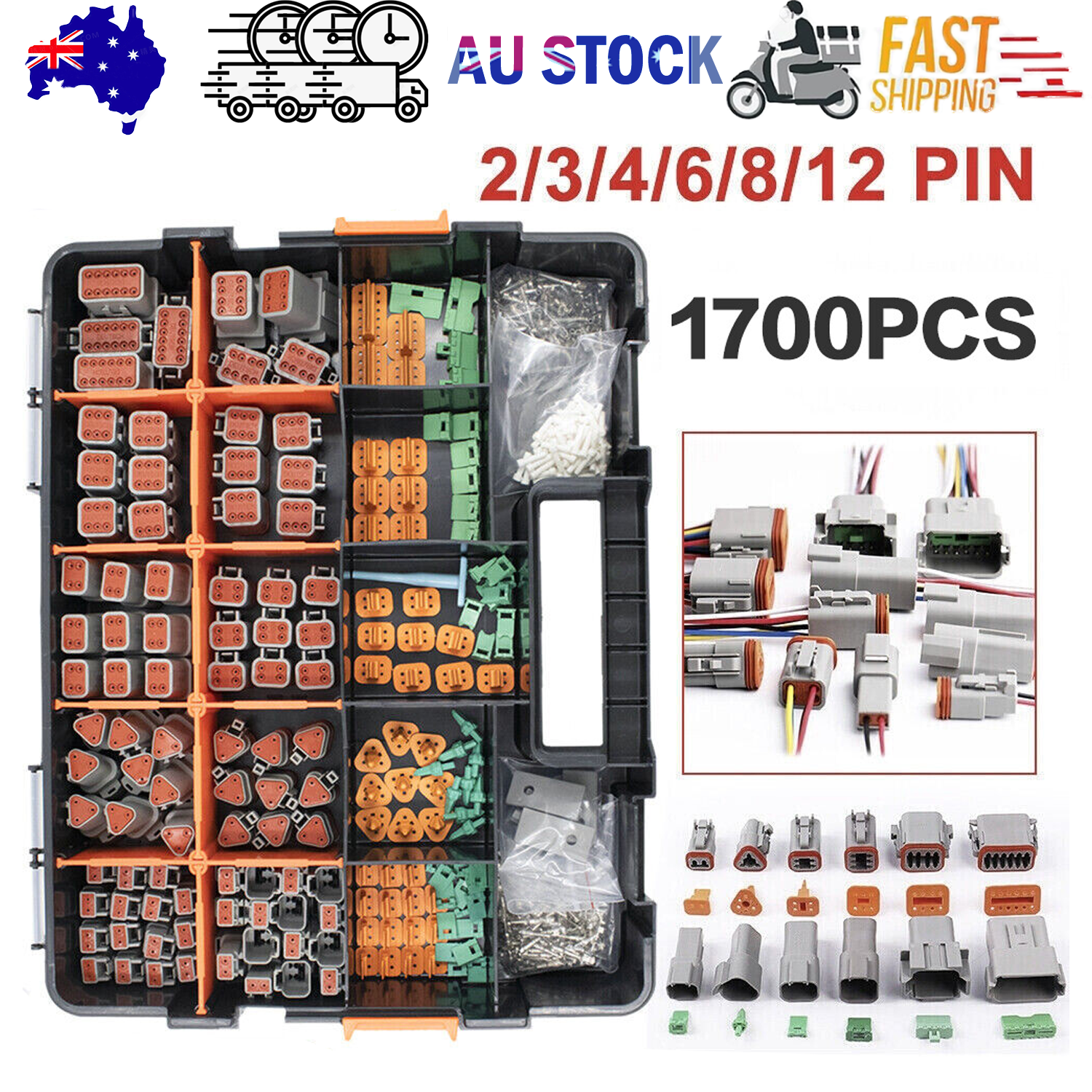 1700PCS Deutsch DT Connector DEUTSCH DT CONNECTOR PLUG KIT AU STOCK Connector