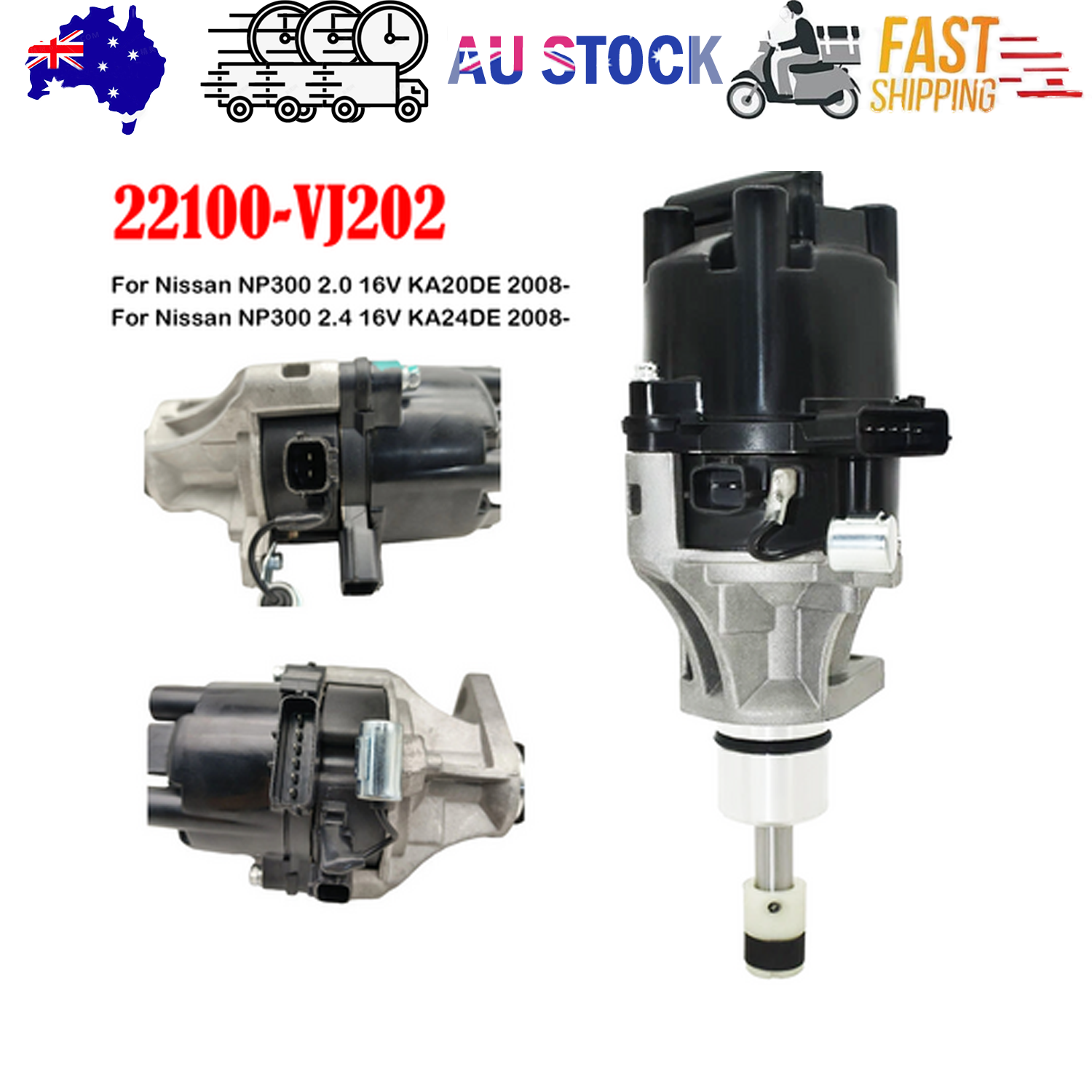 NEW Ignition Distributor 22100-VJ202 For Nissan NP300 2.0 2.4 KA20DE KA24DE AU