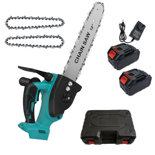 12"inch Cordless Electric Chainsaw + 2 Battery 2 Chain Brushless Wood Cutter Saw