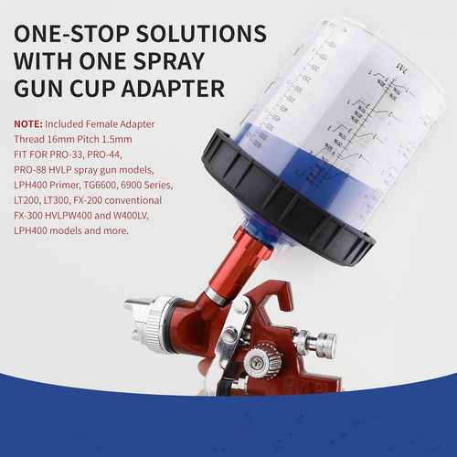50 Sets Paint Spray Gun Cup Lids Liners Kit with Micron Filter 600ML Clear