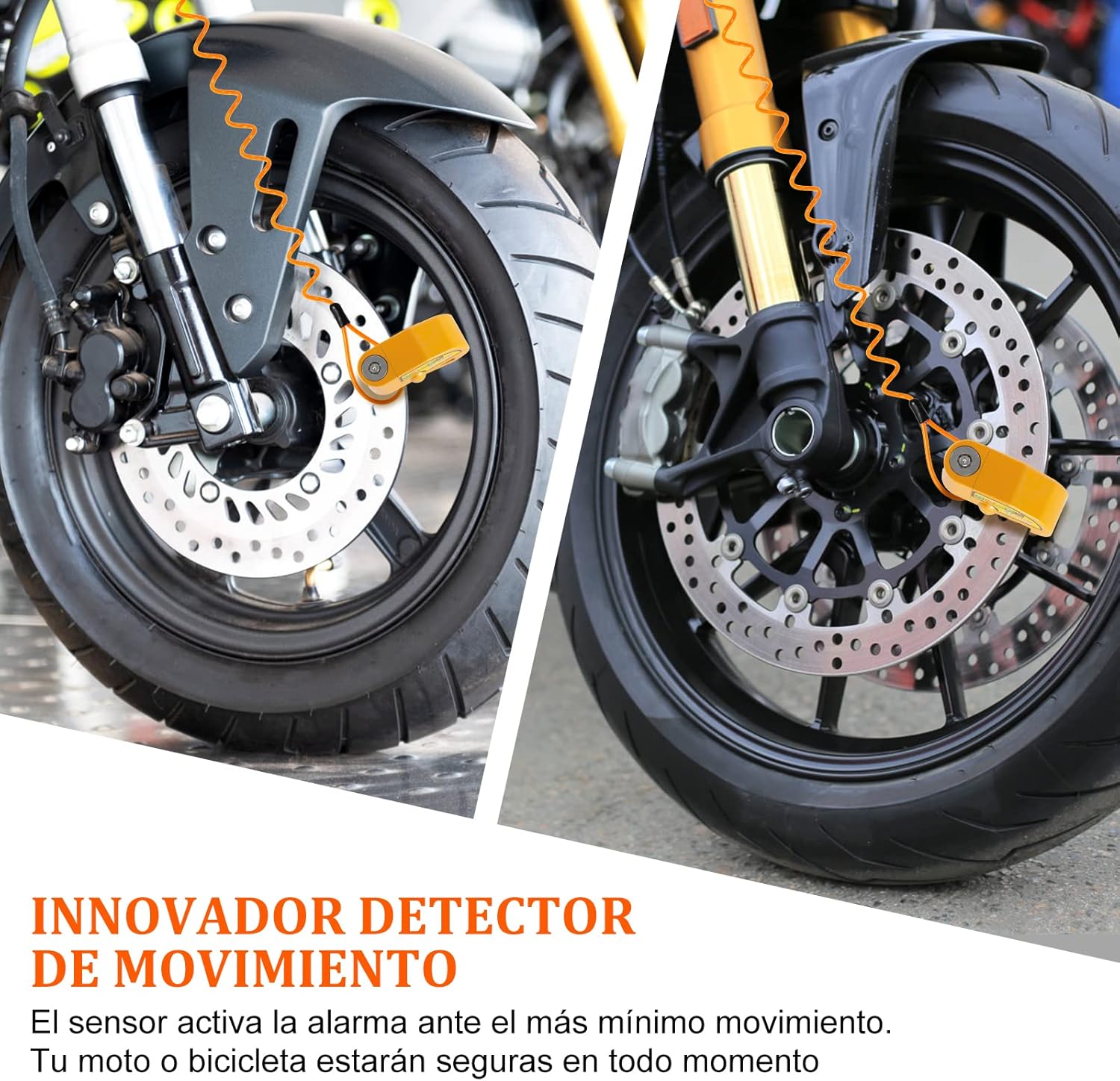 Motorcycle Alarm Disc Lock Motor Bike Brake Security Electric Rotor Bike Lock RED