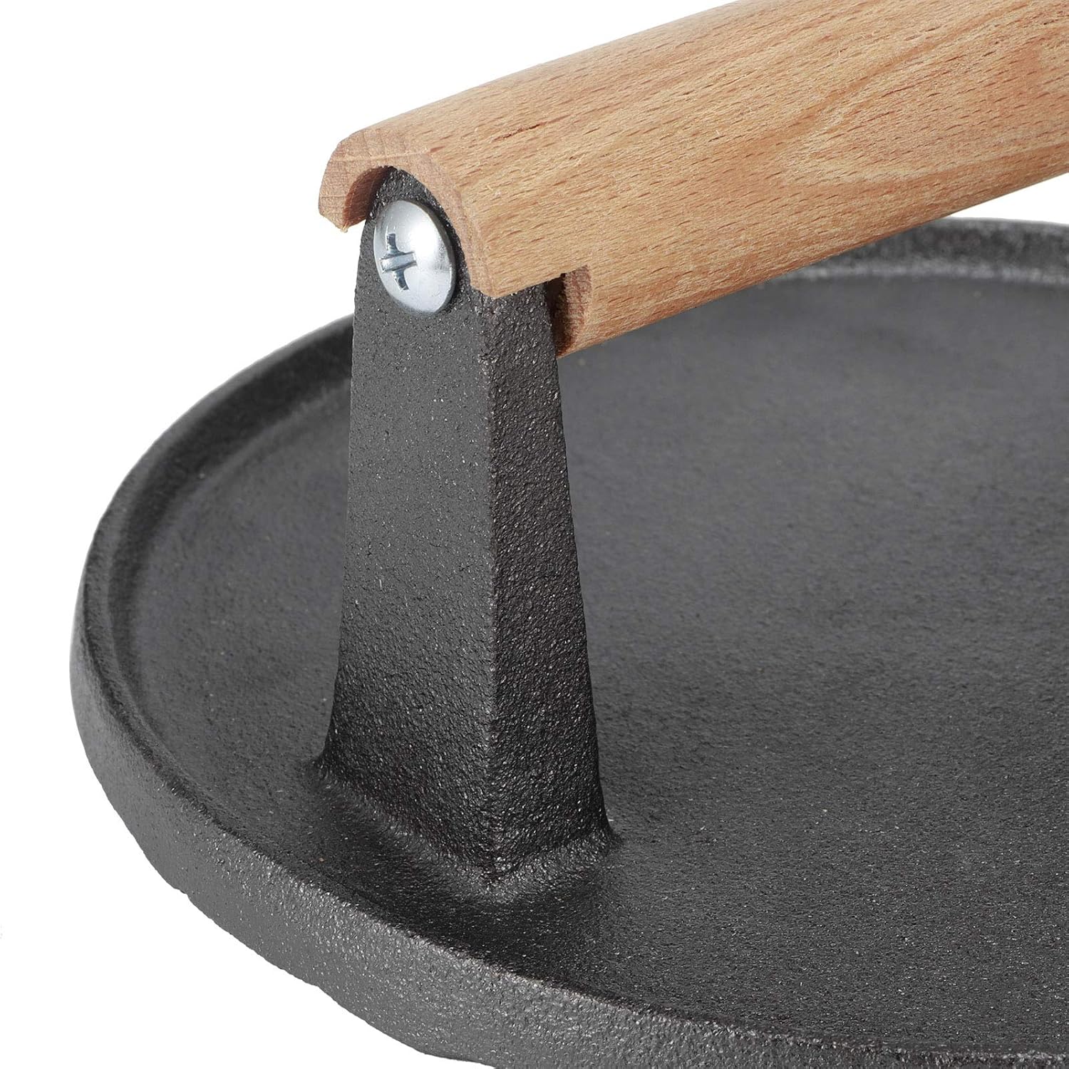 7" Heavy Duty Burger Press W/ Solid Wood Handle for Meat Smasher Hamburger Steak