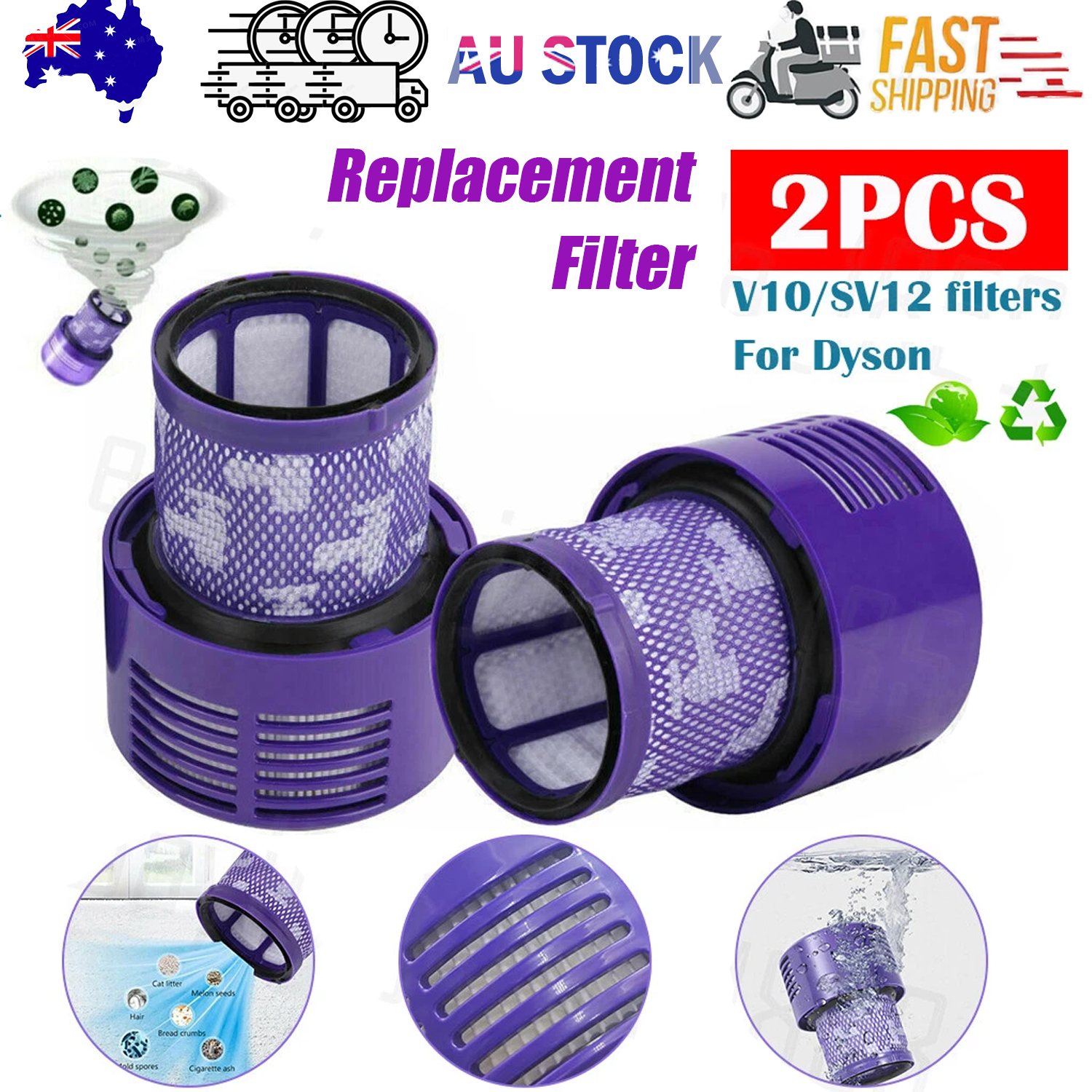 Replacement Filter for Dyson V10 Absolute, V10 Animal, SV12 Detect Vacuum Hepa