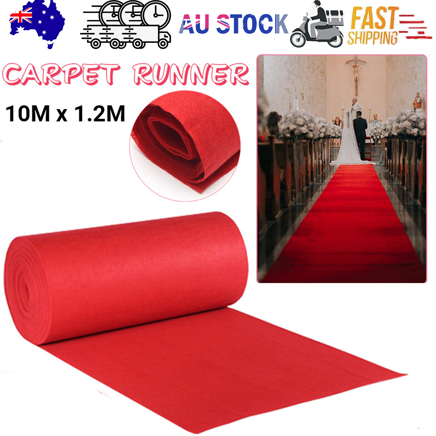 10M Red Carpet Aisle Runner Awards Night Casino Wedding Party Event Mats Decor